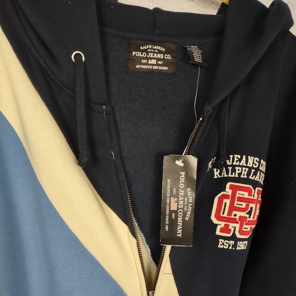 NWT Vintage Dead Stock Polo Ralph Lauren Polo Jeans Full Zip Hoodie Jacket XL🔥 - Picture 4 of 6